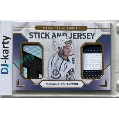 2024/25 Goal Cards Maxa liga 1. série #SJ-21 Markus Korkiakovski Stick & Jersey 19/20