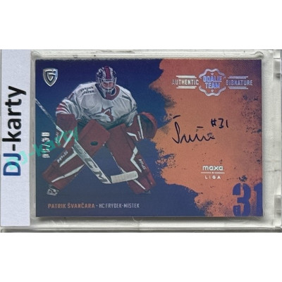 2024/25 Goal Cards Maxa liga 1. série #ASGT-03 Patrik Švančara Goalie Team Signature xx/30