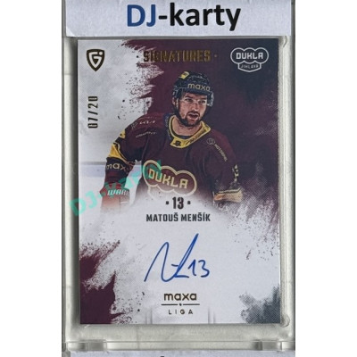 2024/25 Goal Cards Maxa liga 1. série #S-JI5 Matouš Menšík Signatures xx/20