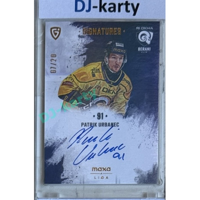 2024/25 Goal Cards Maxa liga 1. série #S-ZL2 Patrik Urbanec Signatures xx/20
