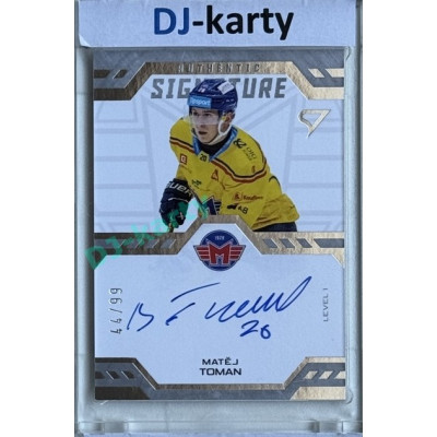 2024/25 Sportzoo ELH 2. serie #SL1-TO Matěj Toman Authentic Signature Level 1 xx/99