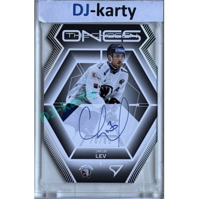 2024/25 Sportzoo ELH 2. serie #COS-JV Jakub Lev The Chosen Ones Gold Die Cut Auto xx/89