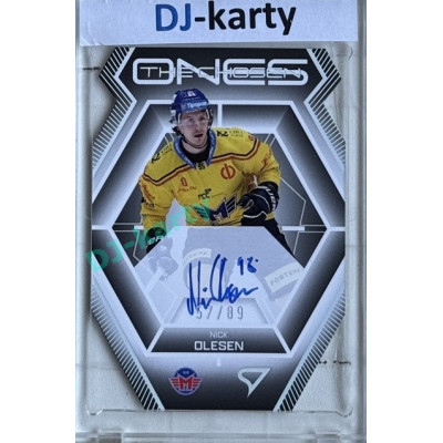2024/25 Sportzoo ELH 2. serie #COS-NO Nick Olesen The Chosen Ones Gold Die Cut Auto xx/89