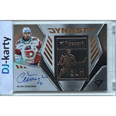 2024/25 Sportzoo ELH 2. serie #DYS-PC Peter Čerešňák Dynasty Copper Logo Auto 10/25