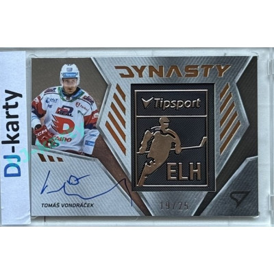 2024/25 Sportzoo ELH 2. serie #DYS-TV Tomáš Vondráček Dynasty Copper Logo Auto 19/25