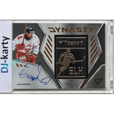 2024/25 Sportzoo ELH 2. serie #DYS-JS Jan Švrček Dynasty Copper Logo Auto 08/25