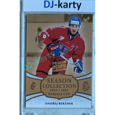 2024/25 LC Repre serie 1 #KC-11 Ondřej Beránek Season Collection Karjala Cup 2024 Prague CardShow 2025 Gold 1of1