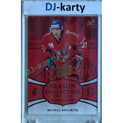 2024/25 LC Repre serie 1 #KC-19 Michal Kovařčík Season Collection Karjala Cup 2024 Prague CardShow 2025 Red 1of1