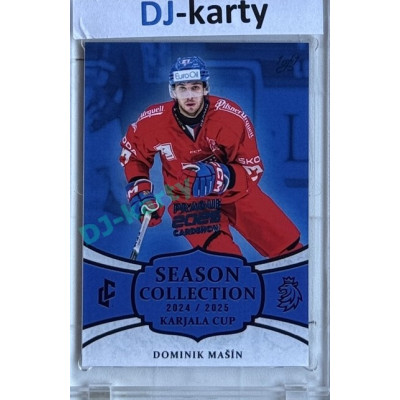 2024/25 LC Repre serie 1 #KC-04 Dominik Mašín Season Collection Karjala Cup 2024 Prague CardShow 2025 Blue 1of1