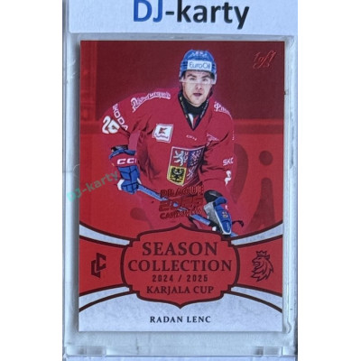 2024/25 LC Repre serie 1 #KC-16 Radan Lenc Season Collection Karjala Cup 2024 Prague CardShow 2025 Red 1of1
