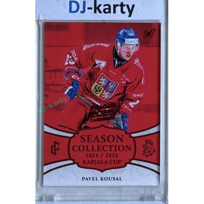2024/25 LC Repre serie 1 #KC-15 Pavel Kousal Season Collection Karjala Cup 2024 Prague CardShow 2025 Red 1of1