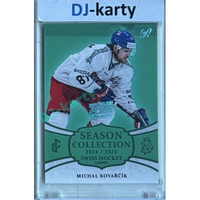 2024/25 LC Repre serie 1 #SHG-20 Michal Kovařčík Season Collection Swiss Hockey Games 2024 Prague CardShow 2025 Turquoise 1of1