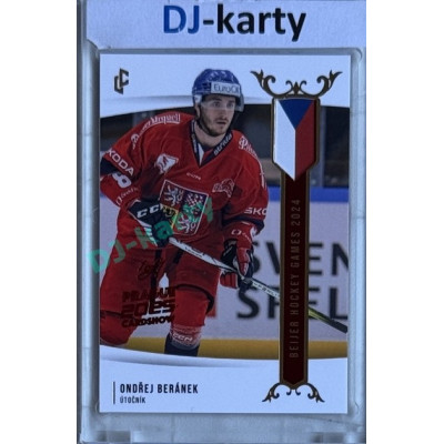 2024 LC Golden Prague Belongs to us #EHB-12 Ondřej Beránek Baijer Hockey Games 2024 Red 2025 Prague CardShow 1of1