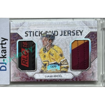 2024/25 Goal Cards Maxa liga 1. série #SJ-09 Lukáš Anděl Stick & Jersey Expo Perleť 1of4