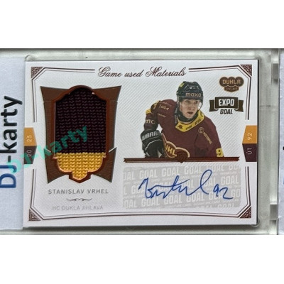 2024/25 Goal Cards Maxa liga 1. série #S-21 Stanislav Vrhel Game Used Material Signature Expo Gold 1of4