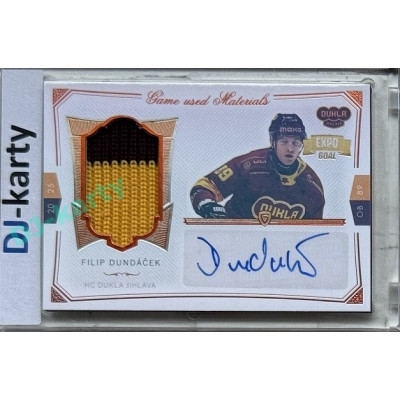 2024/25 Goal Cards Maxa liga 1. série #S-23 Filip Dundáček Game Used Material Signature Expo Gold 1of4