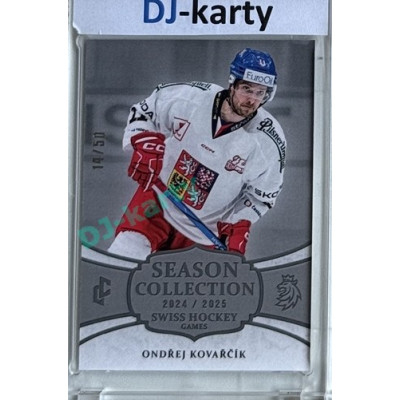 2024/25 LC Repre serie 1 #SHG-11 Ondřej Kovařčík Season Collection Swiss Hockey Games 2024 Platinum xx/50