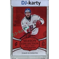 2024/25 LC Repre serie 1 #SHG-09 Tomáš Kundrátek Season Collection Swiss Hockey Games 2024 Red xx/35