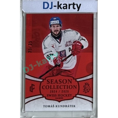 2024/25 LC Repre serie 1 #SHG-09 Tomáš Kundrátek Season Collection Swiss Hockey Games 2024 Red xx/35