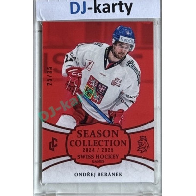 2024/25 LC Repre serie 1 #SHG-10 Ondřej Beránek Season Collection Swiss Hockey Games 2024 Red xx/35
