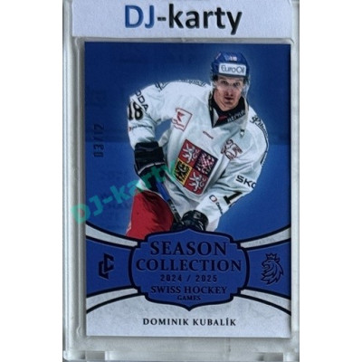 2024/25 LC Repre serie 1 #SHG-14 Dominik Kubalík Season Collection Swiss Hockey Games Blue 03/12