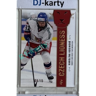 2025 LC Hrdinky přicházejí #WEHT-05 Karolína Kosinová Women´s Euro Hockey Tour Sweden 2024 Red xx/15