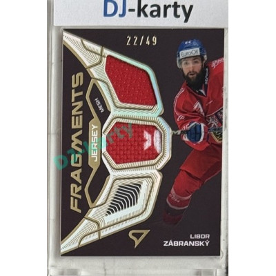 2025 Sportzoo Hokejové ČESKO #JF-LZ Libor Zábranský Jersey Fragments Level 2 22/49