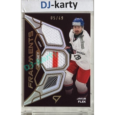 2025 Sportzoo Hokejové ČESKO #JF-JF Jakub Flek Jersey Fragments Level 2 05/49