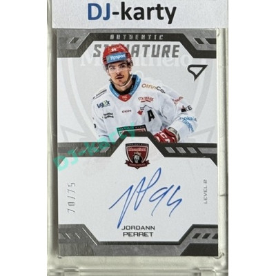 2024/25 Sportzoo ELH 2. serie #SL2-JP Jordann Perret Authentic Signature Level 2 xx/75