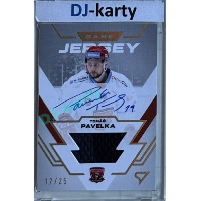 2023/24 Sportzoo ELH 1. série #GJS-TP Tomáš Pavelka Game Jersey Auto 17/25