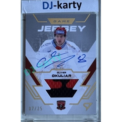 2023/24 Sportzoo ELH 1. série #GJS-OO Oliver Okuliar Game Jersey Auto 07/25