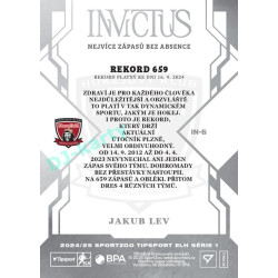 2024/25 Sportzoo ELH 1. serie #IN-6 Jakub Lev Invictus