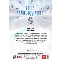 2025 Sportzoo Hokejové ČESKO #IV-06 Tereza Radová Ice Valkyrie