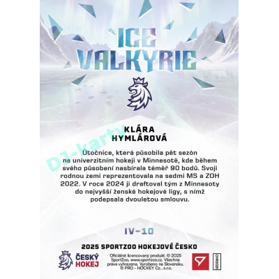 2025 Sportzoo Hokejové ČESKO #IV-10 Klára Hymlárová Ice Valkyrie