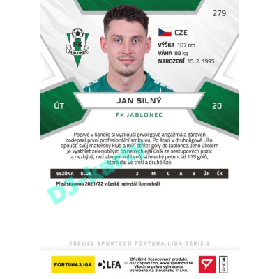 2021/22 Sportzoo Fortuna Liga 2. série #279 Jan Silný
