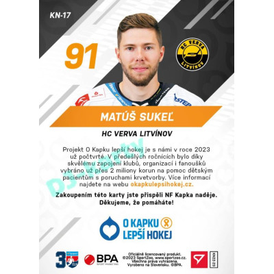 2022/23 Sportzoo O kapku lepší hokej #KN-17 Matúš Sukeľ