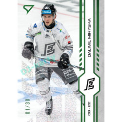 2024/25 Sportzoo ELH 1. serie #185 Dalimil Mikyska Puck Marks Green Glitter xx/30