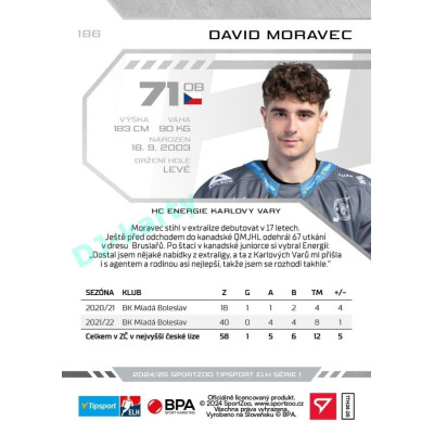 2024/25 Sportzoo ELH 1. serie #186 David Moravec