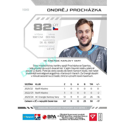 2024/25 Sportzoo ELH 1. serie #196 Ondrěj Procházka
