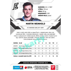 2021/22 Sportzoo TIPSPORT ELH 2. série #341 Martin Weinhold