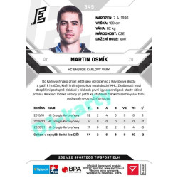 2021/22 Sportzoo TIPSPORT ELH 2. série #345 Martin Osmík