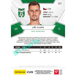 2021/22 Sportzoo Fortuna Liga 2. série #307 Jiří Ciupa