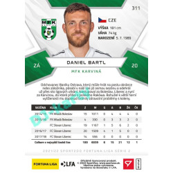 2021/22 Sportzoo Fortuna Liga 2. série #311 Daniel Bartl