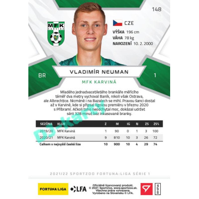 2021/22 Sportzoo Fortuna Liga Vladimír Neuman #148