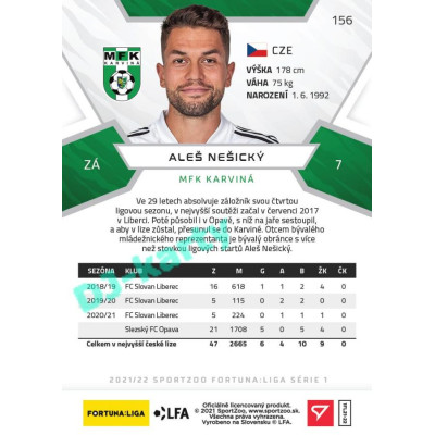2021/22 Sportzoo Fortuna Liga Aleš Nešický #156