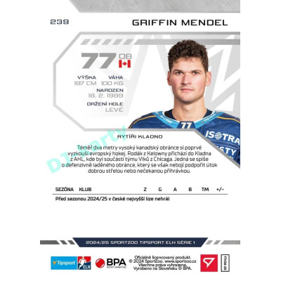 2024/25 Sportzoo ELH 1. serie #239 Griffin Mendel