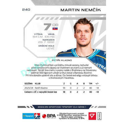 2024/25 Sportzoo ELH 1. serie #240 Martin Nemčík