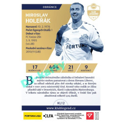 2021/22 Sportzoo Fortuna Liga Miroslav Holeňák #KL12 Klub Legend
