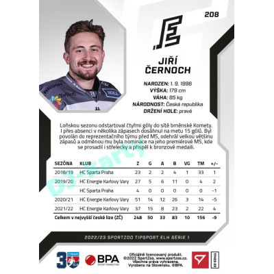 2022/23 Sportzoo ELH 1. série #208 Jiří Černoch