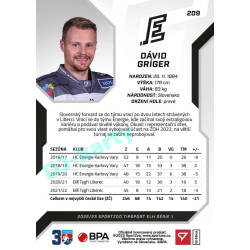 2022/23 Sportzoo ELH 1. série #209 Dávid Gríger
